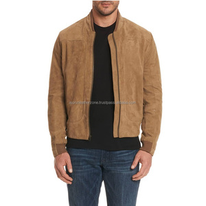 Blouson aviateur en cuir de fourrure de vache et de mouton 100% unisexe grande taille respirant fermeture à glissière en coton rempli pour la saison hiver/printemps - Product Image 1