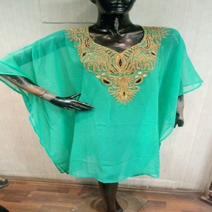 Caftan/abaya à col profond pour femmes arabes, marocaines et turques, imprimé numérique à la mode avec impression numérique - Product Image 4