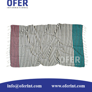 Toalla Hammam, Cappadocia Peshtemal Turkish Fouta Towels-Toalla de playa de moda roja y azul hecha en Turquía - Product Image 1