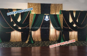 ฉากหลังงานแต่งงานคัตเอาท์แสงฉากหลังสีแดงปักม่านฉากหลังงานแต่ง - Product Image 4