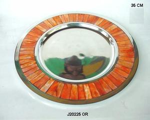 Bol de service en fonte d'aluminium poli miroir avec mosaïque de bols en aluminium et en métal vadrouille et corne - Product Image 6