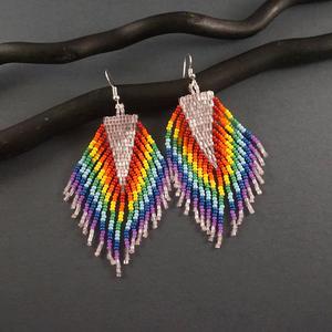 Pendientes translúcidos con diseño de arcoíris, hechos a mano, para transmitir felicidad - Product Image 1