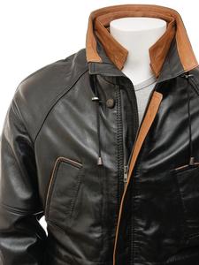 Mens Blazer En Cuir Manteau - Product Image 3