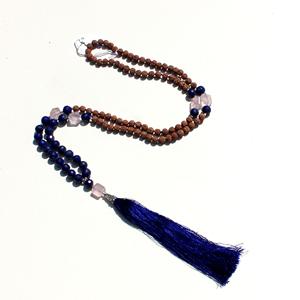 Collar Mala de Lapislázuli y Rudraksha de 108 Cuentas de 6mm, Facetado, Anudado a Mano, Joyería de Piedras Preciosas Hecha a Mano, Venta Caliente, Terceros - Product Image 2