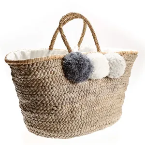 High Quality Handmade <b>Straw</b> Beach <b>Bag</b> <b>for</b> <b>Summer</b> Cheap Wholesale Strohsack - Product Image 1