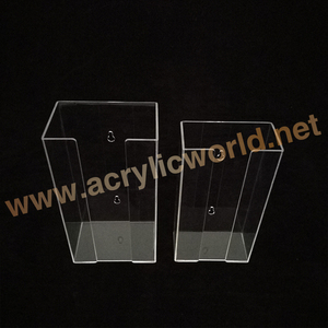 perspex holder clear triple acrylic <b>glove</b> box holder with sanitizer pocket - Product Image 4