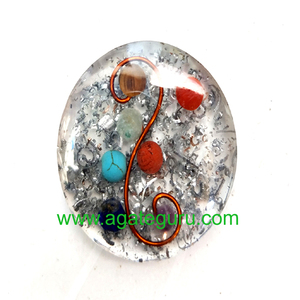 Chakra Orgone Disc <b>Healing</b> Pendent With Copper Wire Handmade <b>Jewellery</b> From India - Product Image 1
