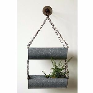 Hanging Galvanized Planter Garden Home Decoration <b>Small</b> Rustic Vintage Style Handmade Metal <b>Tin</b> - Product Image 1