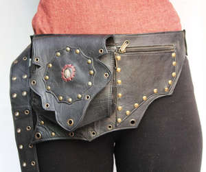 Venus Craft Eco-Friendly Travel Money Waist Bag 100% Genuine Leather Unisex Hip <b>Belt</b> With Single Zipper <b>Pocket</b> Recycled Material - Product Image 1