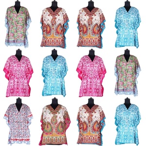Wholesale 2025 High Fashion Short Sleeveless <b>Kaftan</b> <b>Dress</b> for Adults Hand Block Printed Cotton Night Maxi for Women <b>Plus</b> <b>Size</b> - Product Image 1