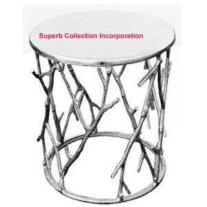 Silver Table on hot sale 2019 Made In India Handmade Embossed Silver Plated Side End Table