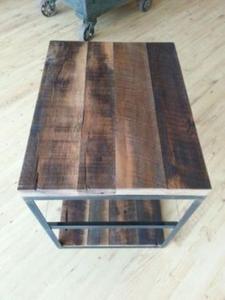 Meubles industriels style antique bois de récupération avec base en fer table basse, table à thé, table basse de café - Product Image 2