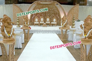 Mandap de Madera para Bodas Indias, Mandap Tradicional Gujarati, Atractivo Diseño de Mandap para Bodas en Interiores, Australia - Product Image 5