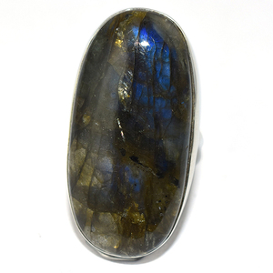 Labradorita azul de forma ovalada auténtica, anillos de plata de ley 925, joyería de plata 925, joyería de plata 925 al por mayor - Product Image 3