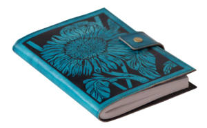 Libro antiguo de sombra diseño de flores recargables diseño de diario celta cuero genuino cuaderno de bocetos y cuaderno de colores azul y negro - Product Image 4