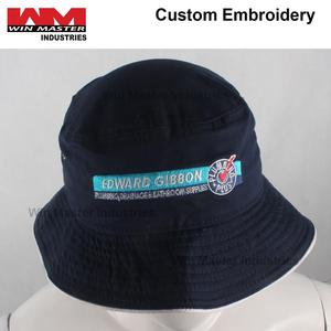 Sombrero de cubo azul marino bordado personalizado - Product Image 3