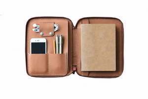 Organizador de cuero para estudiantes con soporte para cuaderno de escritura - Product Image 3