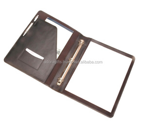 Porte-bloc-notes de bureau personnalisé simplifié de la société indienne reliure à anneaux A4 motif cuir PU A6 avec dossier feuille de poche - Product Image 1