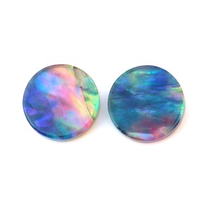 Superventas 10mm Multi fuego abulón Shell Hydro Crystal cuarzo sintético laboratorio creado suave doble moneda plana piedra preciosa suelta - Product Image 1