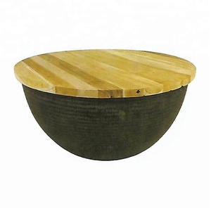 Mesa de centro minimalista de madera con base tipo cuenco para muebles de sala de estar - Product Image 2