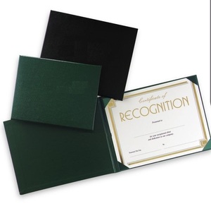Couverture de certificat de remise de diplôme, porte-certificat en cuir noir et lisse - Product Image 4