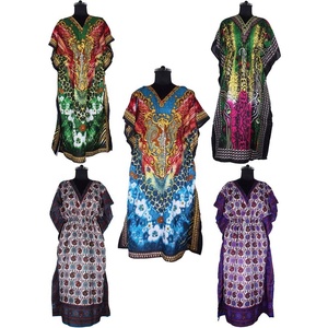 Dubai Long Kaftan, Abaya, Jalabia Hand Block Print Kaftan Hecho a mano Caftan indio Abaya Kaftan Caftan Arab Jalabiya Dubai Fashion - Product Image 2