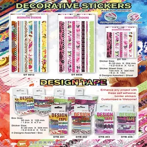 Golden Free Popular Decorative Sticker & Design Tape ( Self Adhesive Border Sticker )