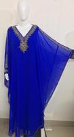 Robe Maxi Kaftan Marocain du Royaume-Uni Brodé à la Main pour la Danse Arabe, Taille Unique, Vêtements Longs pour Femmes, Idéale pour Plage et Fêtes de Vacances