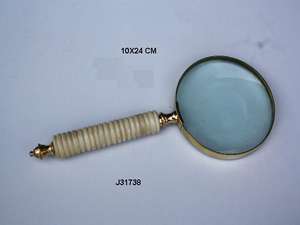 Mango de resina de alta calidad con lupa curva con accesorio de latón en acabado de níquel Lector de lupa de periódico y libro - Product Image 4