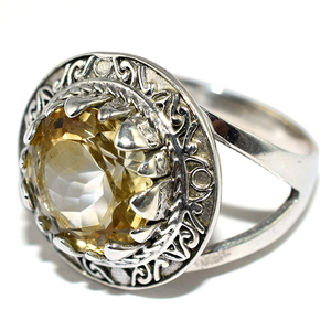 Bagues en argent Sterling 925 avec Citrine jaune de forme ronde, fabuleux, vendeuse et grossiste, bijoux en argent de mode indienne - Product Image 3
