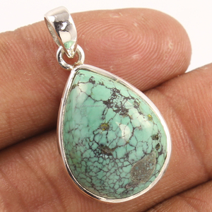 Prix de gros 925 Pendentif Fait Main En Argent Sterling de Pierres Précieuses TURQUOISES Naturelles - Product Image 1
