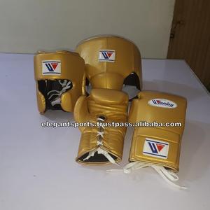 เมทัลลิคโกลด์หนังมวยชุดเกียร์มวยไทยเตะมวยชนะถุงมือหนังแท้ - Product Image 2