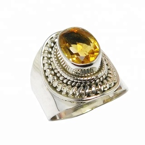 Wholesale 925 Sterling Silver Yellow Citrine Gemstone <b>Ring</b> Handmade Classic Wedding Anniversary Fashion Jewelry <b>for</b> Women <b>Men</b> - Product Image 1