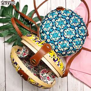 Vietnam de bambú bolsa de papel carbón natural tejida a mano bolso de paja 2020 venta al por mayor - Product Image 5