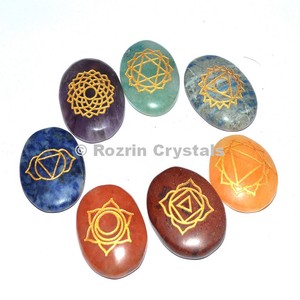7 <b>chakra</b> healing stone for sale wholesale price <b>chakra</b> <b>set</b> engraved - Product Image 2