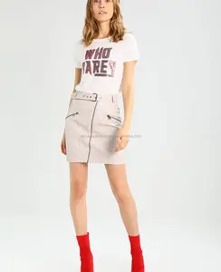 Jupe crayon mi-longue en cuir de mouton véritable, nouvelle collection de fête sexy, vente en gros, peau de mouton - Product Image 1