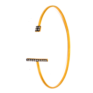 Brazalete de plata con piedras preciosas de circonita cúbica blanca, joyería de plata de ley 925, brazalete de moda chapado en oro para boda, compromiso para mujer - Product Image 2