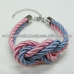 silk cord <b>bracelet</b> pastel color colorful braided <b>bracelet</b> triple braided <b>bracelet</b> Handmade Happiness - Product Image 1