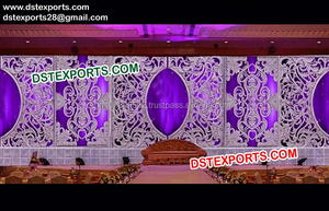 Décoration d'éclairage de réception de mariage indien, panneau de fond ovale en fibre pour mariage, nouvelles tendances de cadres de scène de mariage en Australie - Product Image 2