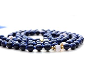 Collier de perles Lapis-Lazuli, Yoga Mala, 108 perles de prière, colliers de perles d'artiste indien faits à la main, excellente qualité - Product Image 4