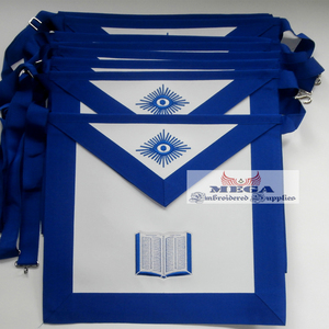 Masonic Regalia Blue Lodge Oficial Delantales Cinta de tela bordada de cuero para Freemason Costura Thopson International - Product Image 2
