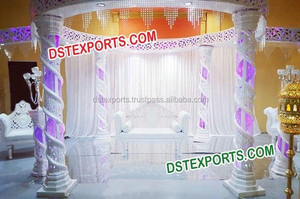 Mandril de cristal de cuatro pilares para boda, conjunto de mandril de cristal indio, diseño elegante - Product Image 5
