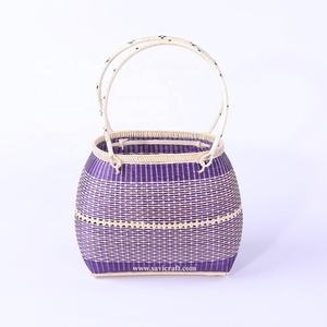 High Quality Vintage Folk Art Tote Bag Handmade <b>Bamboo</b> <b>Crafts</b> for Women for Beach Use - Product Image 4