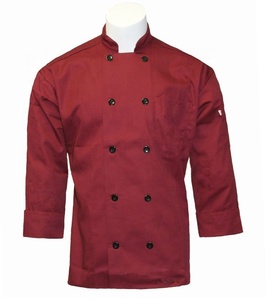 Manteau de chef en sergé noir 100% coton pour les uniformes de restaurant professionnel à usage hôtelier - Product Image 5
