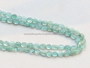 ทะเลสีเขียว Apatite เรียบรูปไข่5-6.5มม. 13นิ้วสาระลูกปัด - Product Image 4