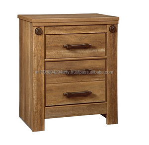 Muebles de dormitorio de madera de estilo contemporáneo Mesita de noche de tres cajones para uso doméstico - Product Image 1