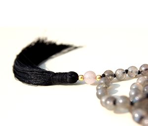 Collier et chapelet tibétain en pierre précieuse Labradorite, 108 perles de Mala, collier Quartz, bouddhisme, unisexe, Rose, fête fête, cadeau pour femmes - Product Image 2