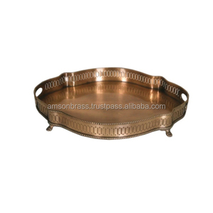 Eco-Friendly Custom Size <b>Table</b> Decorative Metal Brass Tray for Home Hotel Restaurant Use - Product Image 6