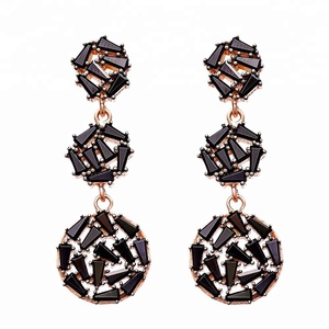 ต่างหูกลมกลมเหลี่ยมเหลี่ยมขายส่งเครื่องประดับเงินแท้925 Handcrafted - Product Image 1