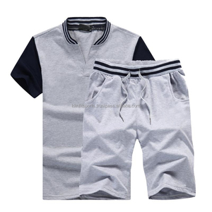 ชุดวอร์มลำลองสำหรับฤดูร้อน แบบ unisex เสื้อยืดและกางเกงขายาวสองชิ้น ชุดกีฬาขนาดใหญ่พิเศษ ระบายอากาศได้ดี ผลิตจากผ้าฝ้ายฟลีซ 100% ดีไซน์ 2-in-1 - Product Image 6